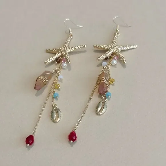 Starfish Dangle Earrings N1307 - Picture 4 of 5